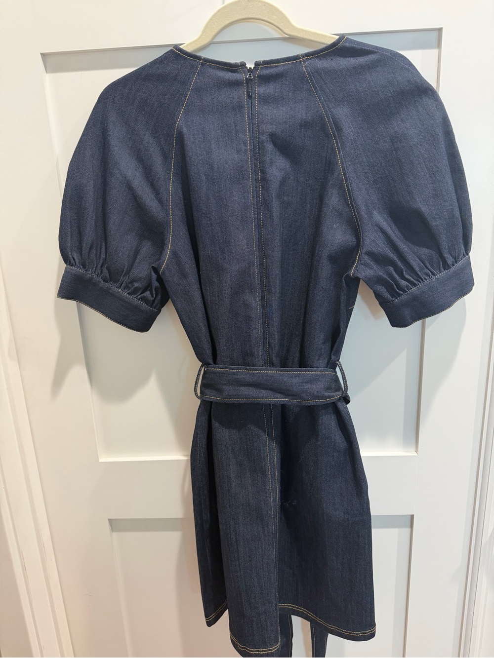 cinq a sept Navy Blue Denim Mini Dress with Belt - Picture 6 of 14